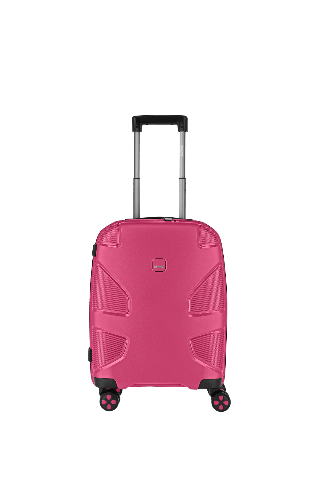 rolley rigido fucsia rosa da 55 cm Impackt Small, con porta USB integrato, realizzato in polipropilene riciclato al 46% e tessuto 100% poliestere riciclato, 100% vegan