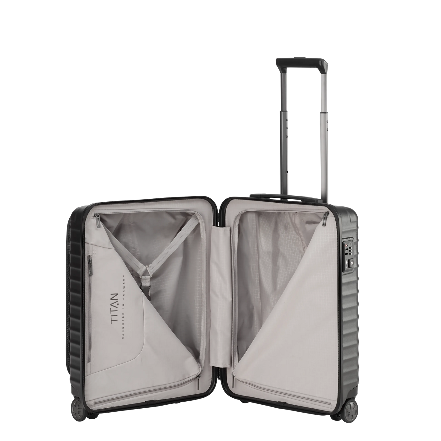LITRON Trolley S Lightweight Hand Luggage with FRONT POCKET - Polycarbonate with TSA lock