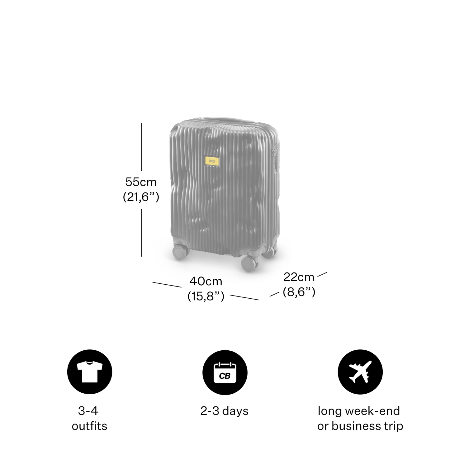 CRASH BAGGAGE STRIPE Small Dented Suitcase