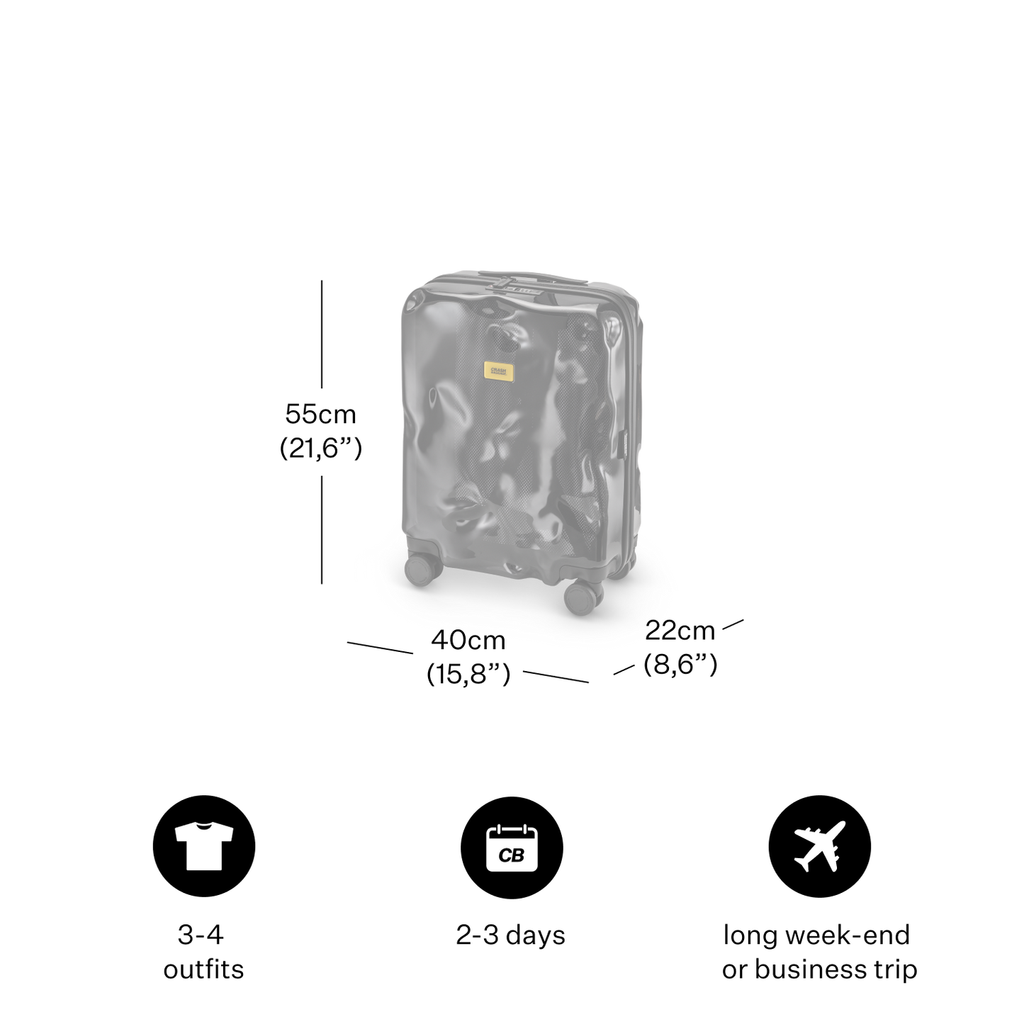 CRASH BAGGAGE TRANSPARENT small dented suitcase