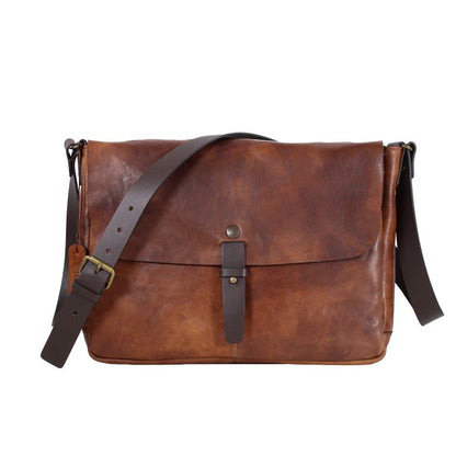 Chiarugi Leather Briefcase with Front Pockets