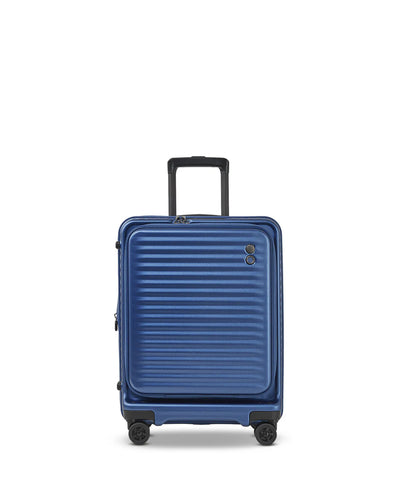 Trolley cabina Echolac Celestra FA da 55 cm in policarbonato blu, espandibile, con ruote Hinomoto e chiusura TSA.​