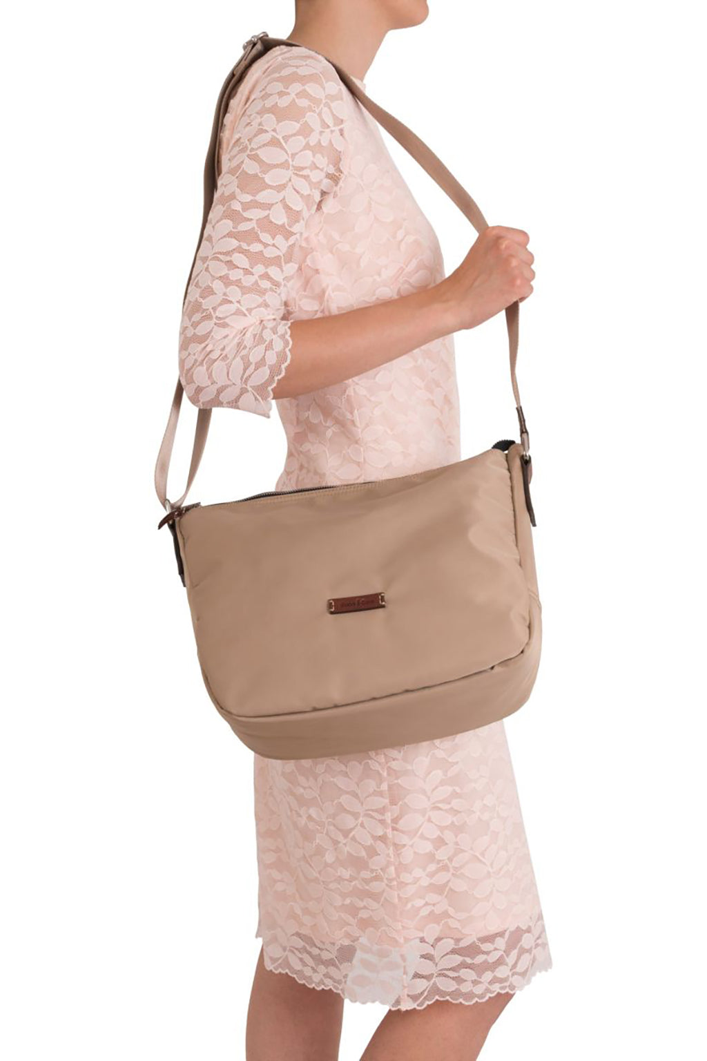 Leather and nylon bag
